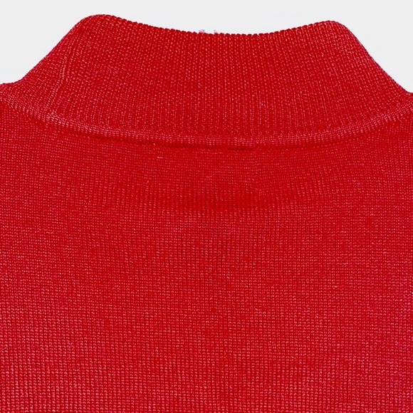 Charter Club Classics mock turtleneck sweater, 100% merino wool, red/black/gray - Picture 6 of 8
